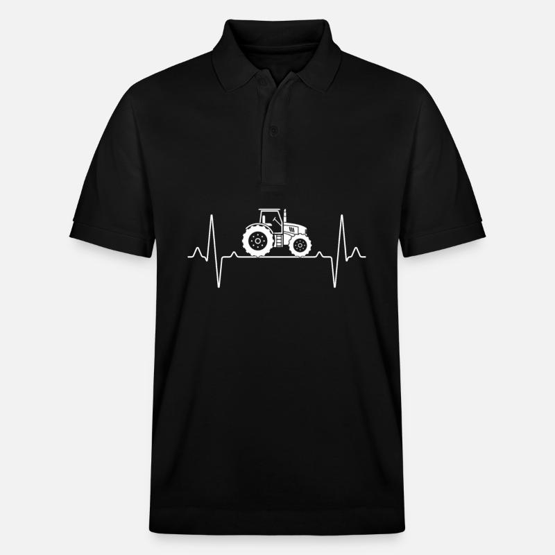Traktor Herzschlag - Stanley/Stella Unisex Bio-Poloshirt PREPSTER - Schwarz