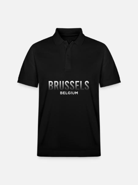 Brussels Belgium - Stanley/Stella Unisex Organic Polo Shirt PREPSTER - black