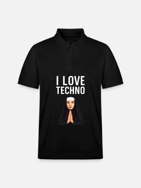 Techno is my religion - Stanley/Stella Unisex Organic Polo Shirt PREPSTER - black