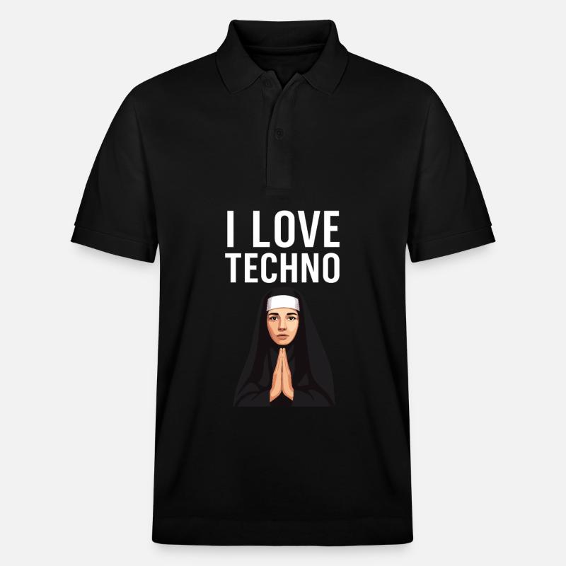 Techno is my religion - Stanley/Stella Unisex Organic Polo Shirt PREPSTER - black