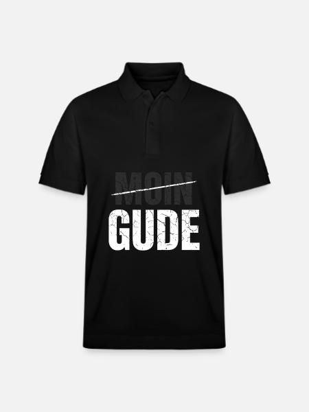 Moin? No, Gude! - Stanley/Stella Unisex Organic Polo Shirt PREPSTER - black