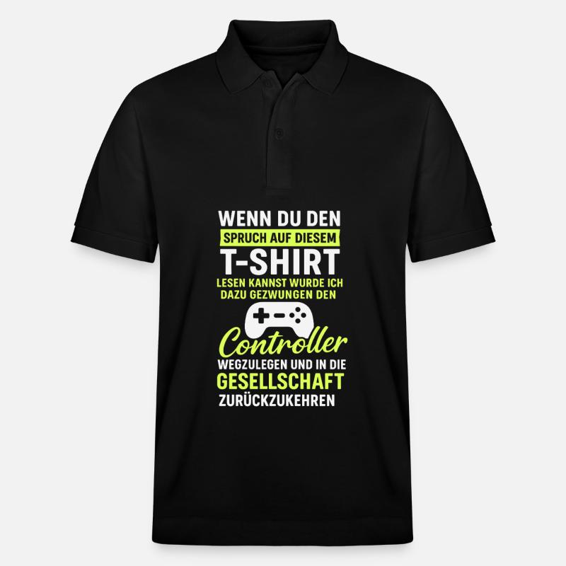 Controller Gaming Spruch - Stanley/Stella Unisex Bio-Poloshirt PREPSTER - Schwarz