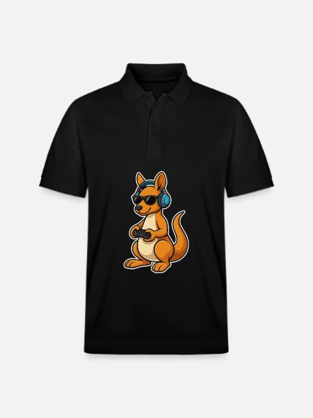 Gaming kangaroo with style - Stanley/Stella Unisex Organic Polo Shirt PREPSTER - black