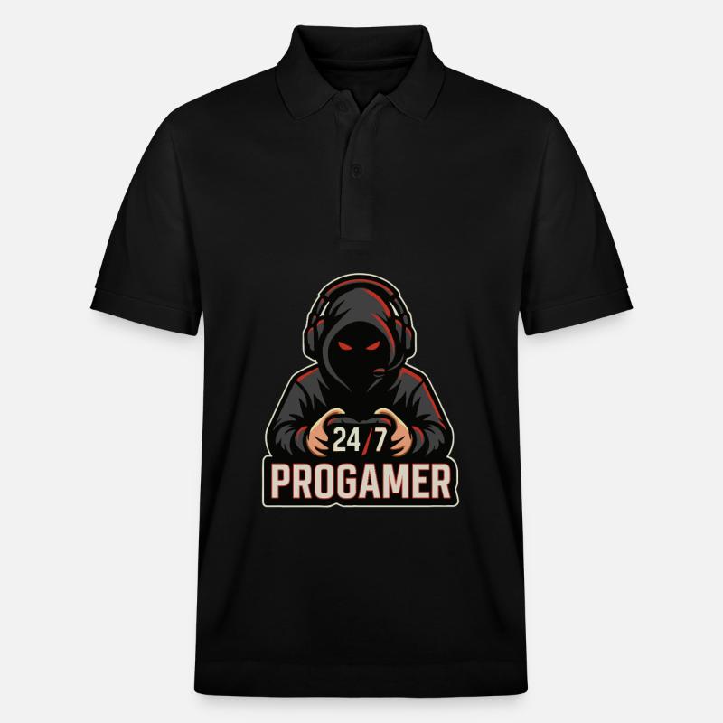 24/7 Allzeit Gamer - Stanley/Stella Unisex Bio-Poloshirt PREPSTER - Schwarz