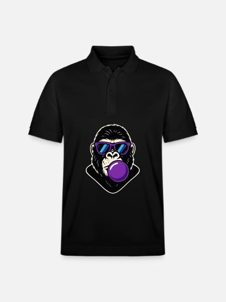 Bubble Gorilla - Stanley/Stella Unisex Bio-Poloshirt PREPSTER - Schwarz