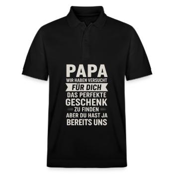 Papa nous a déjà. - Polo PREPSTER bio Stanley/Stella Unisexe - noir - Devant - Roxy (174cm) & Andy (188cm)
