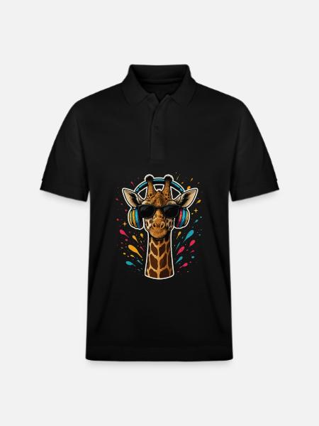 Cool Giraffe Music - Stanley/Stella Unisex Organic Polo Shirt PREPSTER - black