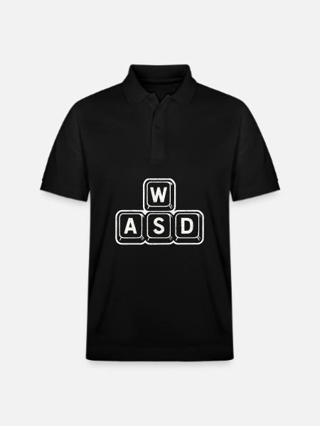 WASD Gamer Buttons – Gaming Control - Stanley/Stella Unisex Organic Polo Shirt PREPSTER - black