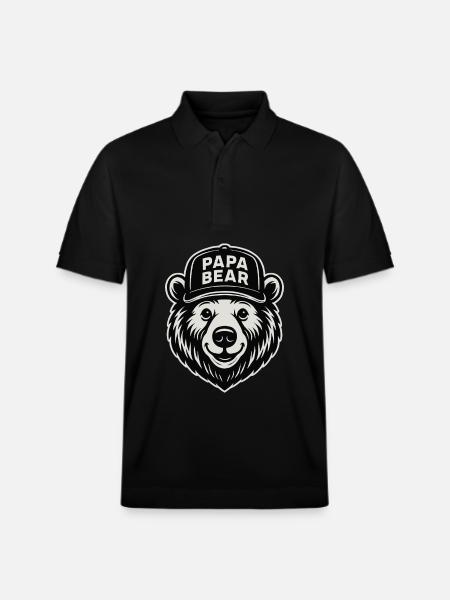 Papa Bear – Strong father look - Stanley/Stella Unisex Organic Polo Shirt PREPSTER - black