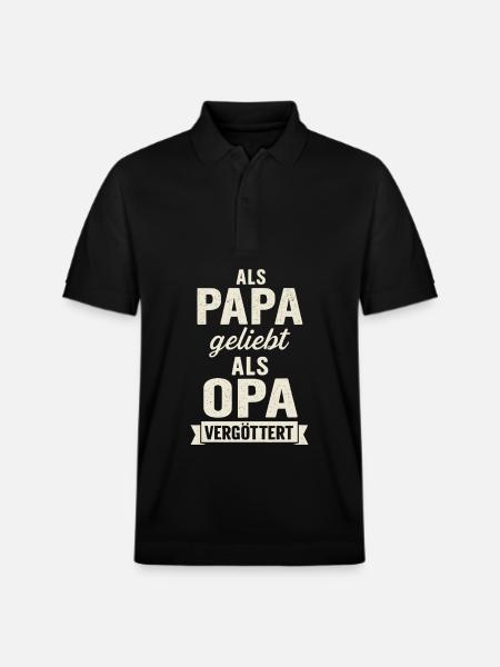 Dad loved, grandpa idolized – saying - Stanley/Stella Unisex Organic Polo Shirt PREPSTER - black