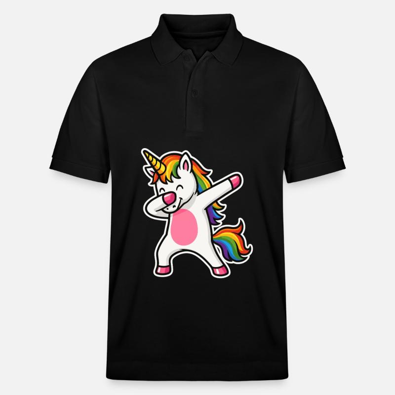 Dabbing Einhorn – Regenbogenpower & Spaß - Stanley/Stella Unisex Bio-Poloshirt PREPSTER - Schwarz