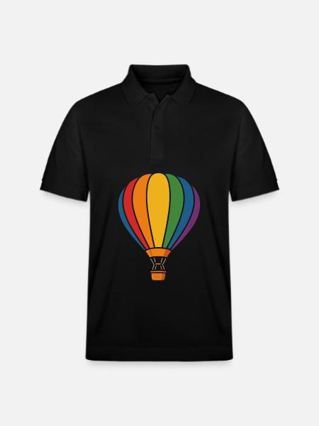 Regenbogen Heißluftballon – Abenteuer Luft - Stanley/Stella Unisex Bio-Poloshirt PREPSTER - Schwarz