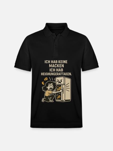 Cravings Fridge Saying Shirt - Stanley/Stella Unisex Organic Polo Shirt PREPSTER - black