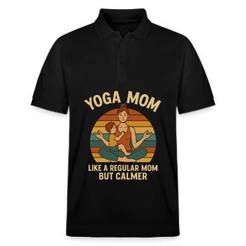 Yoga-Mama – Wie eine normale Mama, nur gelassener - Stanley/Stella Unisex Bio-Poloshirt PREPSTER - Schwarz - Vorne - Roxy (174cm) & Andy (188cm)