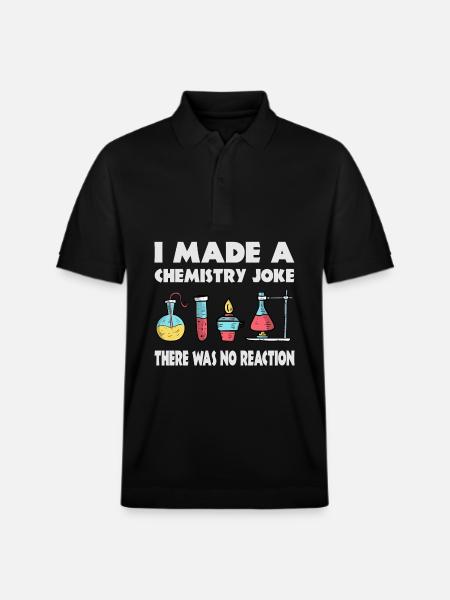 Chemistry Joke, There was no reaction - Stanley/Stella Unisex Organic Polo Shirt PREPSTER - black