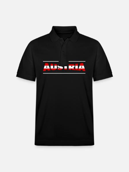 Austria - Stanley/Stella Unisex Bio-Poloshirt PREPSTER - Schwarz