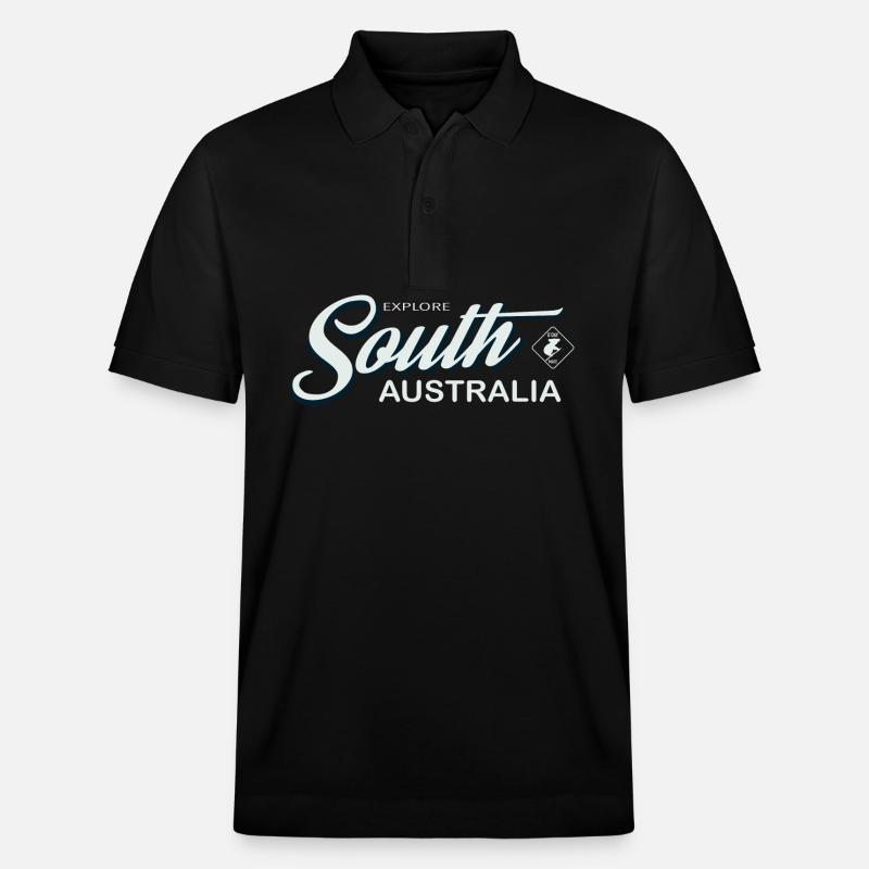 EXPLORE SOUTH AUSTRALIA - Stanley/Stella Unisex Organic Polo Shirt PREPSTER - black