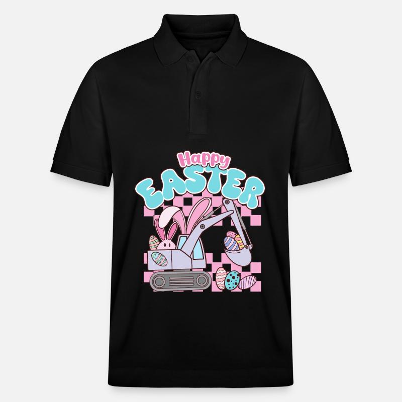 Happy Easter - Stanley/Stella Unisex Bio-Poloshirt PREPSTER - Schwarz