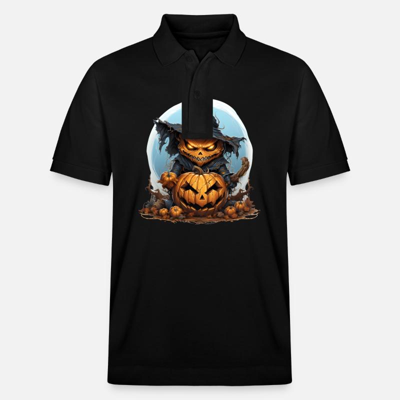 Creepy Pumpkin - Stanley/Stella Unisex Bio-Poloshirt PREPSTER - Schwarz
