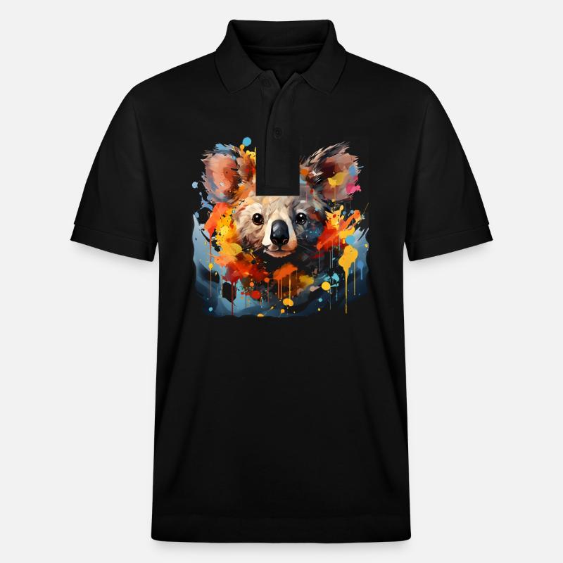 Koala Graffiti Bear - Stanley/Stella Unisex Bio-Poloshirt PREPSTER - Schwarz