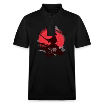 Honor, Japanese samurai - Stanley/Stella Unisex Organic Polo Shirt PREPSTER - black - Front - Roxy (174cm) & Andy (188cm)