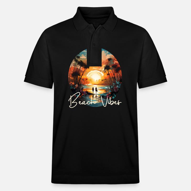 Beach Vibes - Stanley/Stella Unisex Bio-Poloshirt PREPSTER - Schwarz