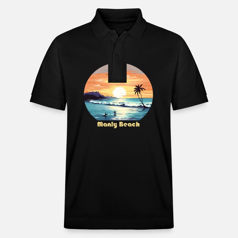 Manly Beach - Stanley/Stella Unisex Bio-Poloshirt PREPSTER - Schwarz