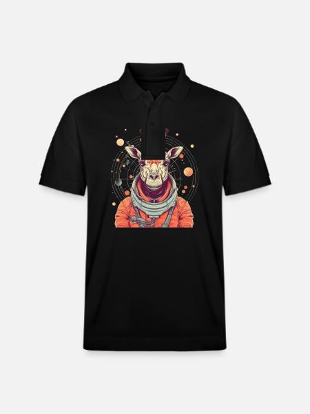 Space Giraffe - Stanley/Stella Unisex Organic Polo Shirt PREPSTER - black