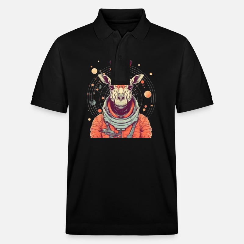 Space Giraffe - Stanley/Stella Unisex Bio-Poloshirt PREPSTER - Schwarz
