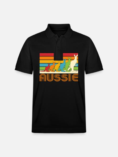 Aussie Kangaroos - Stanley/Stella Unisex Organic Polo Shirt PREPSTER - black