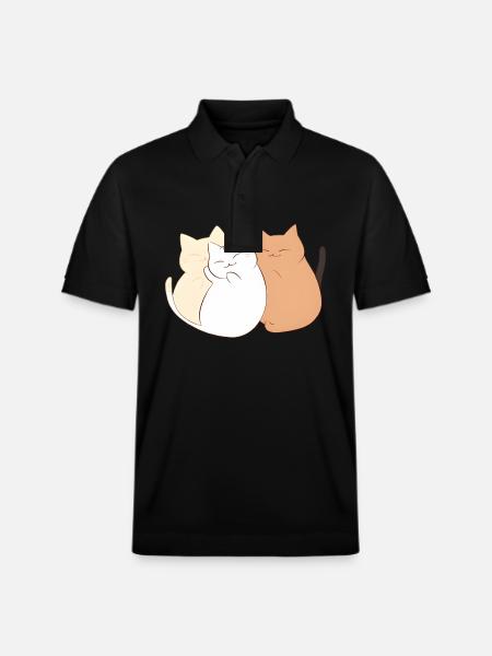 3 happy Cats - Stanley/Stella Unisex Organic Polo Shirt PREPSTER - black