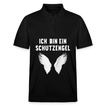 Ich bin ein Schutzengel mit Flügeln ein Engel - Stanley/Stella Unisex Bio-Poloshirt PREPSTER - Schwarz - Vorne - Roxy (174cm) & Andy (188cm)