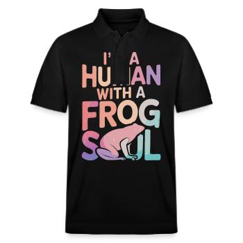 Frog Toad - Stanley/Stella Unisex Organic Polo Shirt PREPSTER - black - Front - Roxy (174cm) & Andy (188cm)