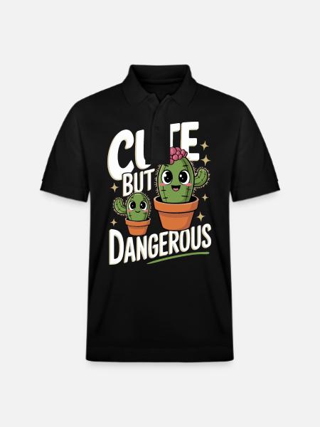 Cactus Cacti Desert Plant - Stanley/Stella Unisex Organic Polo Shirt PREPSTER - black