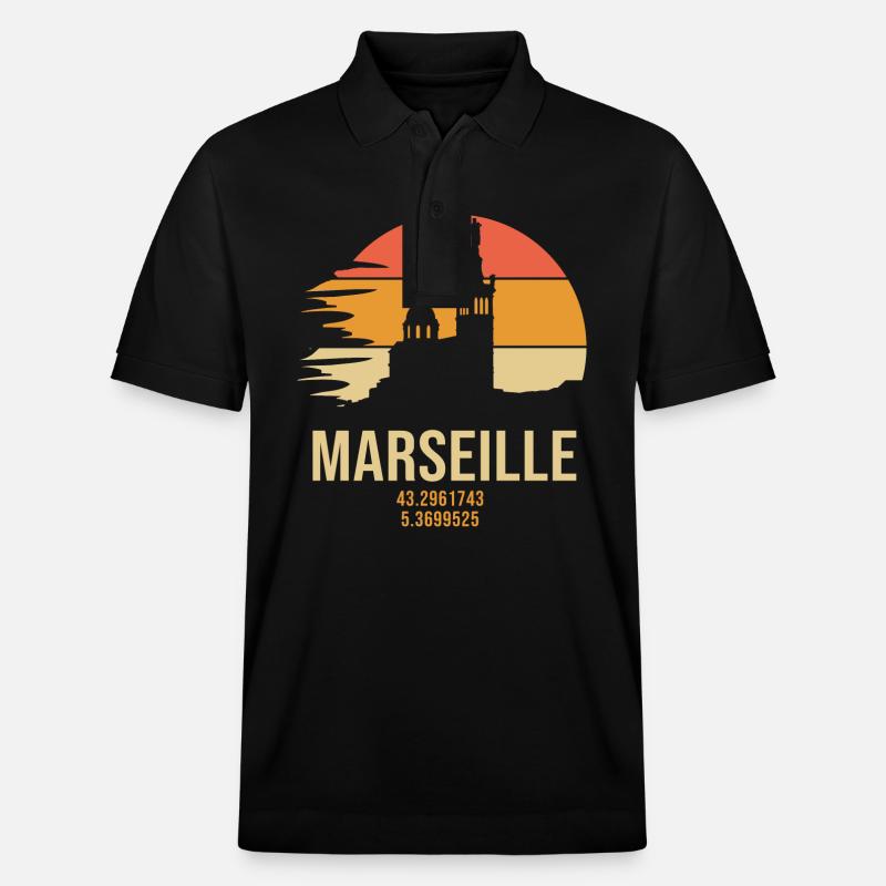 Marseille 13 marseillais marseille - Polo PREPSTER bio Stanley/Stella Unisexe - noir