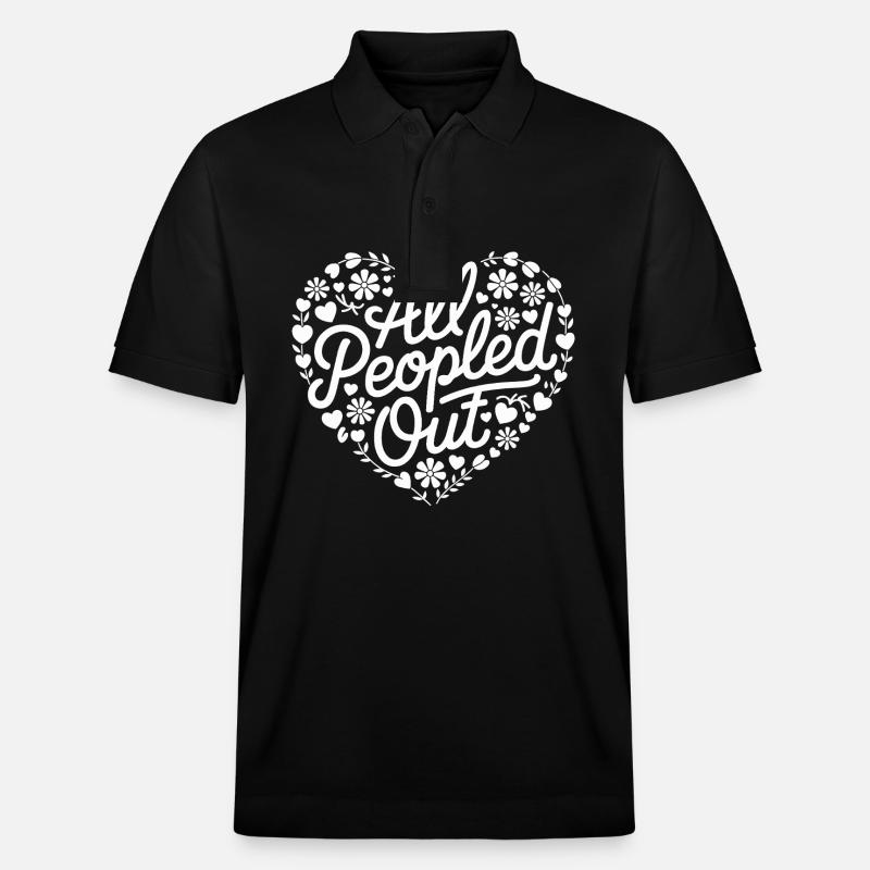 Introvert, antisocial, introvert - Stanley/Stella Unisex Organic Polo Shirt PREPSTER - black