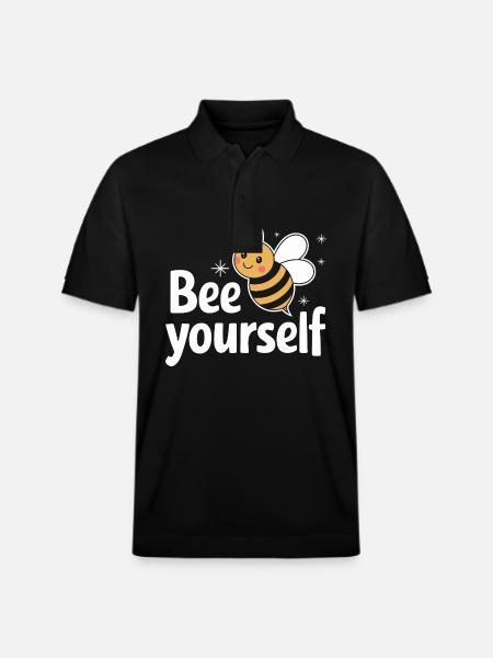 honey bee beekeeper bees bee - Stanley/Stella Unisex Organic Polo Shirt PREPSTER - black
