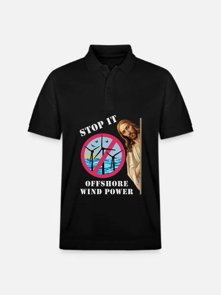 Offshore Windkraft Stopp - Stanley/Stella Unisex Bio-Poloshirt PREPSTER - Schwarz