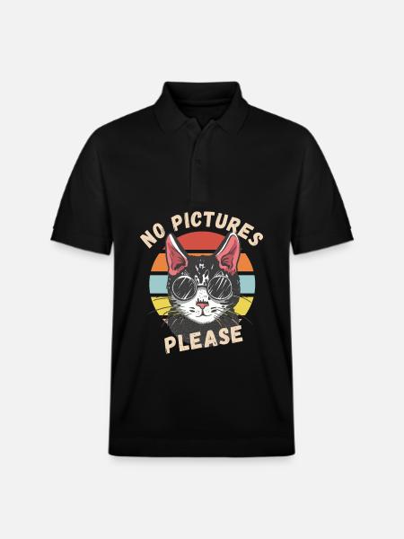 No pictures please - Stanley/Stella Unisex Organic Polo Shirt PREPSTER - black
