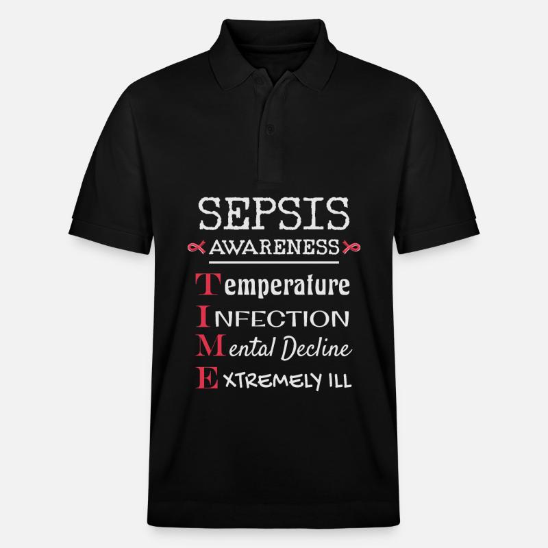 Sepsis Bewusstsein, Blutvergiftung - Stanley/Stella Unisex Bio-Poloshirt PREPSTER - Schwarz