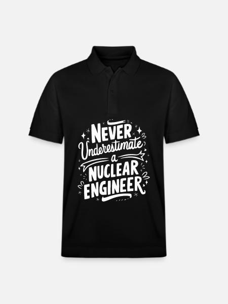 Never underestimate a nuclear engineer - Stanley/Stella Unisex Organic Polo Shirt PREPSTER - black