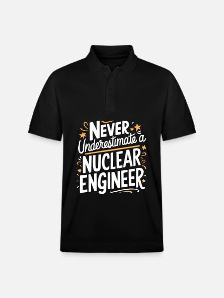 Never underestimate a nuclear engineer - Stanley/Stella Unisex Organic Polo Shirt PREPSTER - black