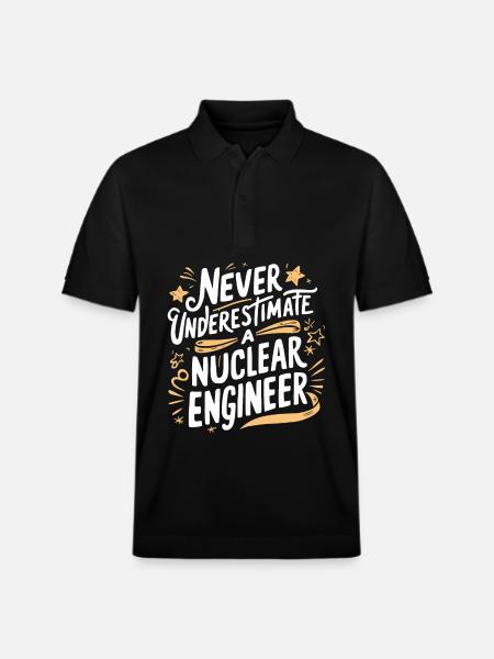 Never underestimate a nuclear engineer - Stanley/Stella Unisex Organic Polo Shirt PREPSTER - black
