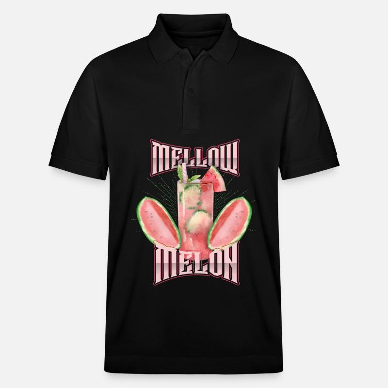 Melone,Wassermelone, Melone-Cocktail, Spruch - Stanley/Stella Unisex Bio-Poloshirt PREPSTER - Schwarz