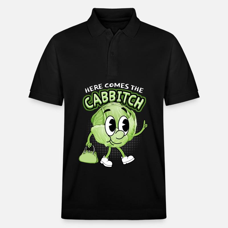 Kohl, lustiger Spruch, Manga Cabbitch Comic-Stil - Stanley/Stella Unisex Bio-Poloshirt PREPSTER - Schwarz