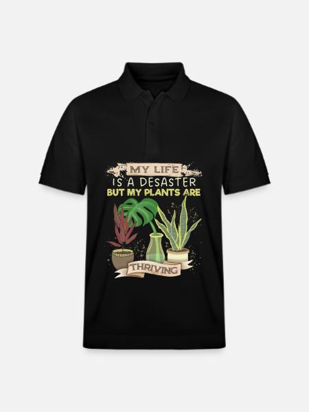 Plant-Daddy Plant-Mommy, Grappige Planten Zeggen - Stanley/Stella uniseks bio poloshirt PREPSTER - zwart