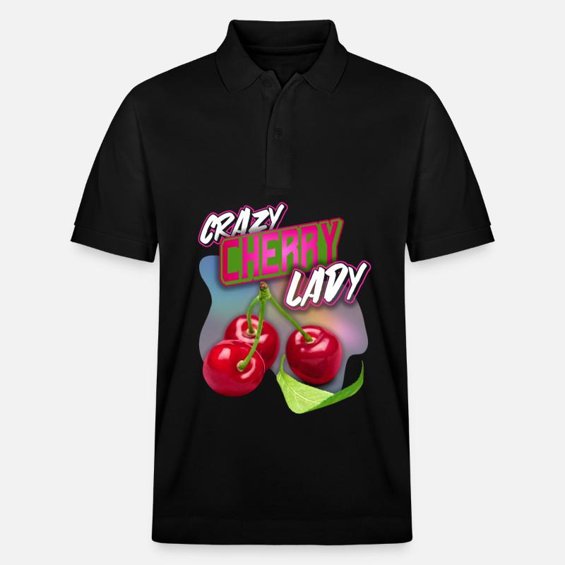 Crazy Cherry-Fruit Cherry Dicton amusant - Polo PREPSTER bio Stanley/Stella Unisexe - noir