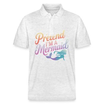 Mermaid Fable Mermaids Fairy Tale - Stanley/Stella Unisex Organic Polo Shirt PREPSTER - heather white - Front - Roxy (174cm) & Andy (188cm)