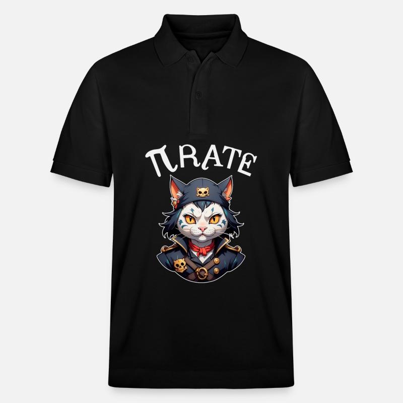 Chat pirate de Pi Day - Polo PREPSTER bio Stanley/Stella Unisexe - noir