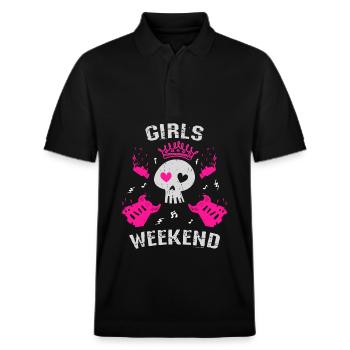 Week-end entre filles - Polo PREPSTER bio Stanley/Stella Unisexe - noir - Devant - Roxy (174cm) & Andy (188cm)